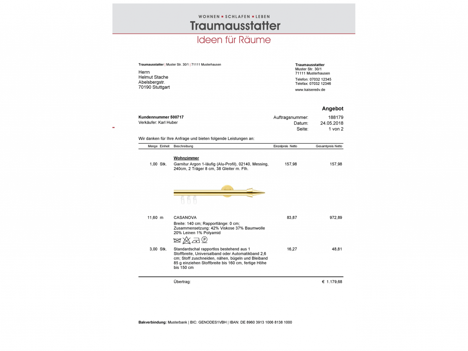 Screenshot der Druckvorschau in raum level